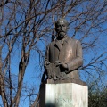 Micocoulier derrière la statue d'Ernest Denis