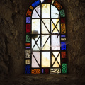 Vitrail de l'église d'un tout petit village du Piémont Cévenol
